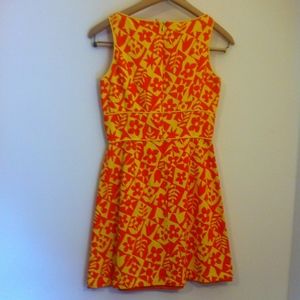 Geronimo Yellow & Orange 1970s Sleeveless Dress